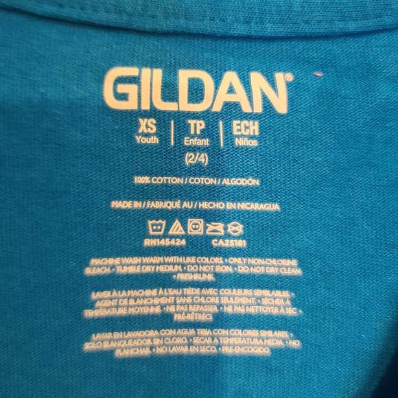 Beach Bum Youth T Shirt in Caribbean blue X Small Short Sleeve boy/girl - Picture 3 of 4